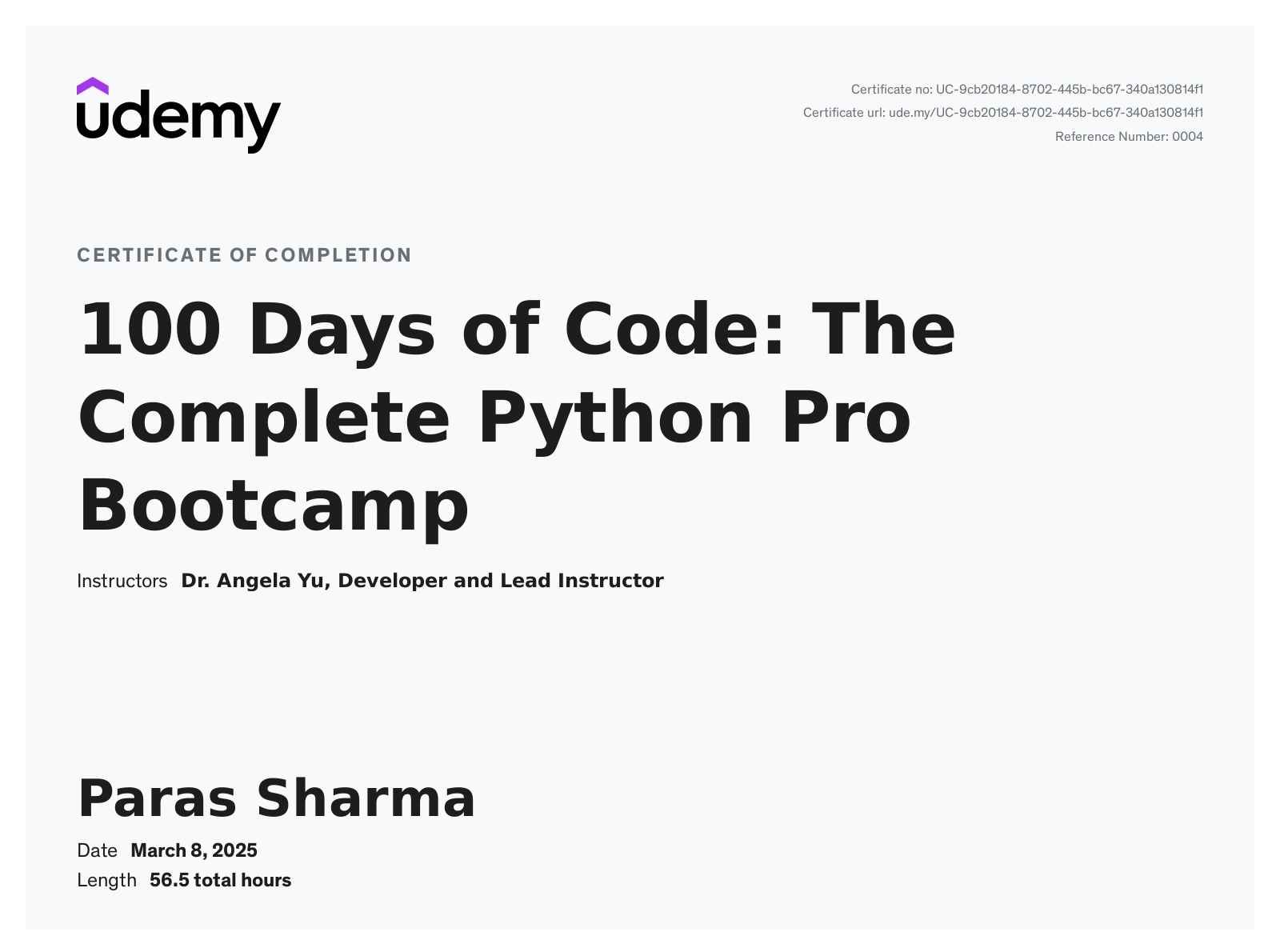 Python Certificate